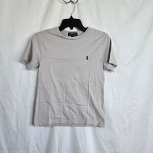 Polo‎ Ralph Lauren Boys Light Gray Crew Neck Short Sleeve Pony Logo Tee Small 8